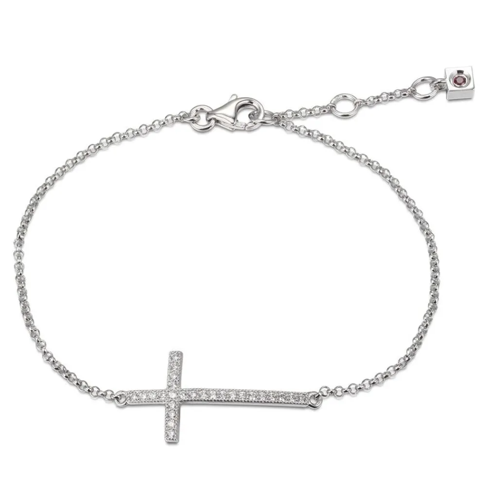 Elle Jewelry Paris 1901 B0180- Silver With Cz Bracelets | Silver No Stone Bracelet