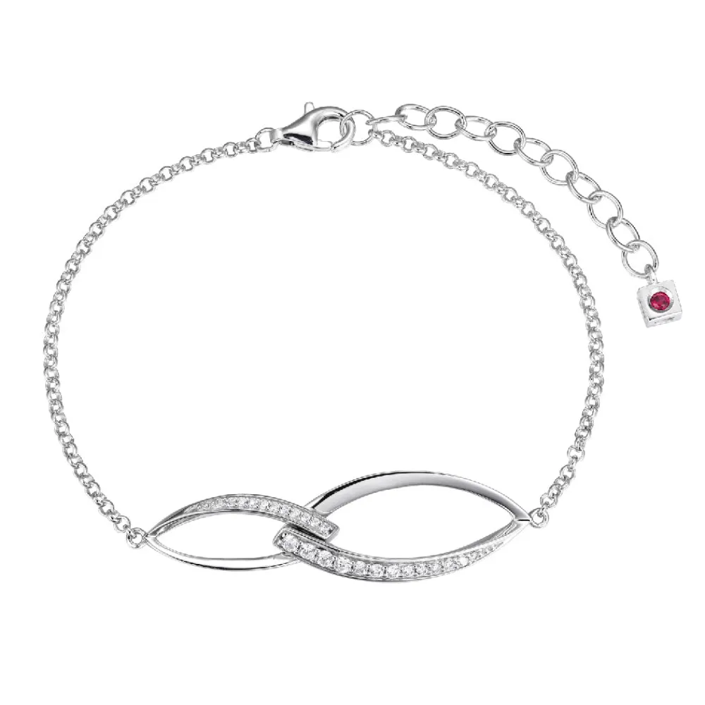 Elle Jewelry Paris 1901 B10272W- Silver No Stone Bracelet | Silver With Cz Bracelets