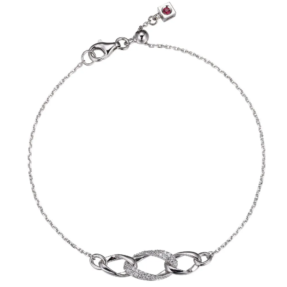 Elle Jewelry Paris 1901 B10278W- Silver No Stone Bracelet | Silver With Cz Bracelets