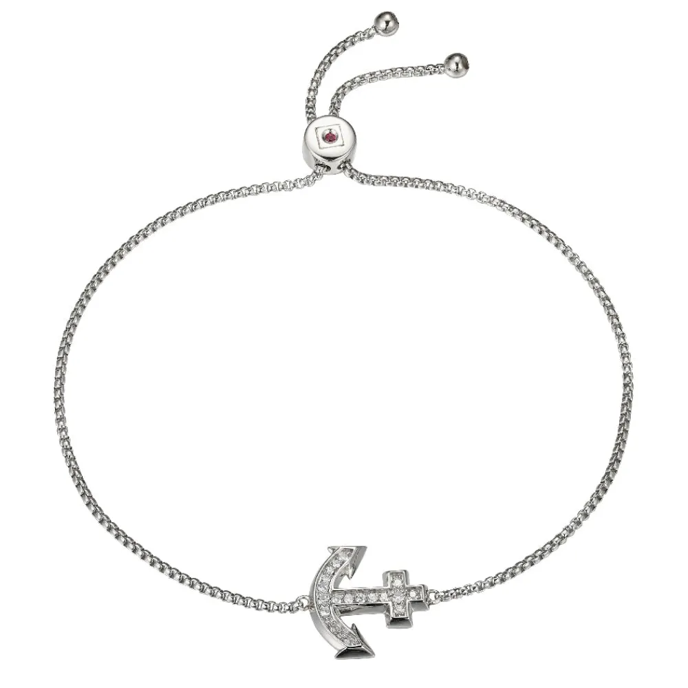 Elle Jewelry Paris 1901 B10216WZ- Silver No Stone Bracelet | Silver With Cz Bracelets