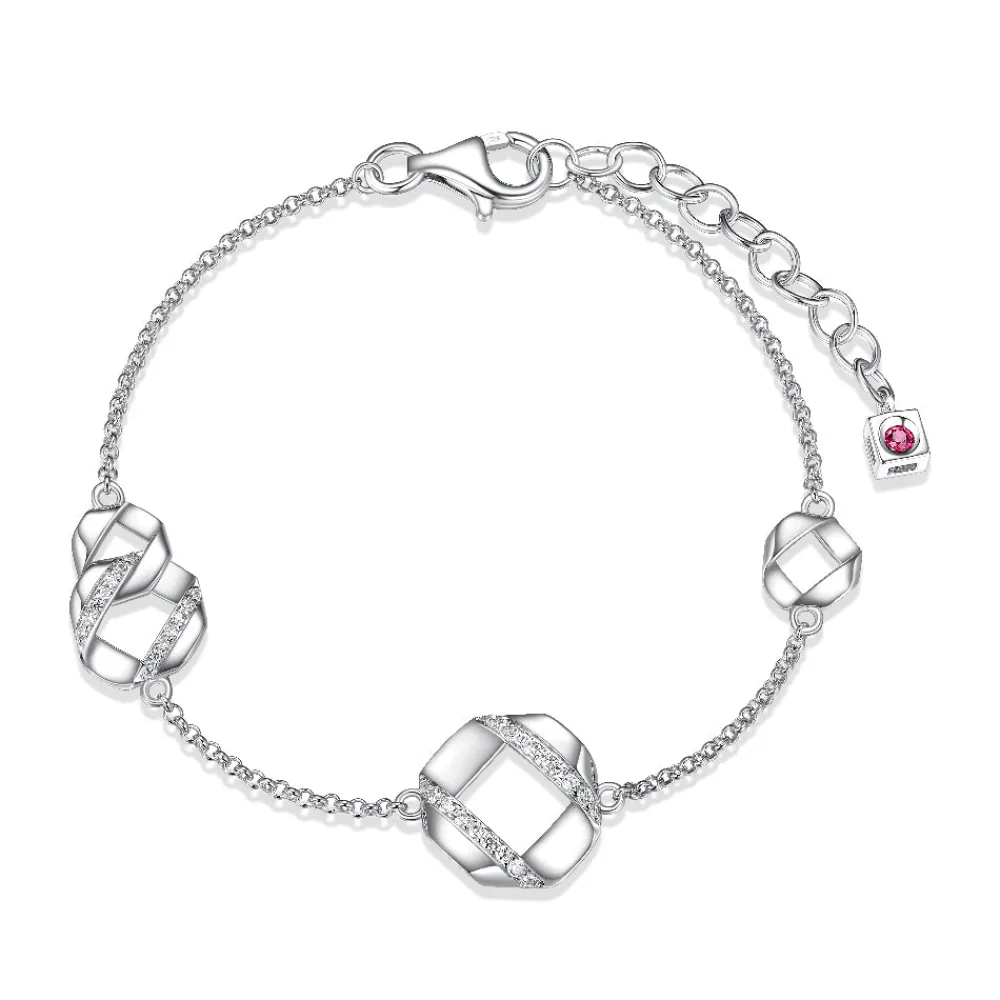 Elle Jewelry Paris 1901 B10231WZ- Silver No Stone Bracelet | Silver With Cz Bracelets