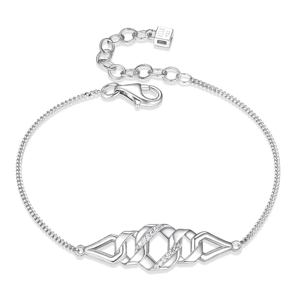 Elle Jewelry Paris 1901 B10232WZ- Silver No Stone Bracelet | Silver With Cz Bracelets