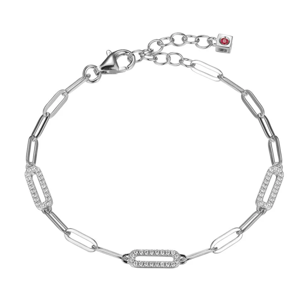 Elle Jewelry Paris 1901 B10187WZ- Paperclip Bracelets | Silver No Stone Bracelet