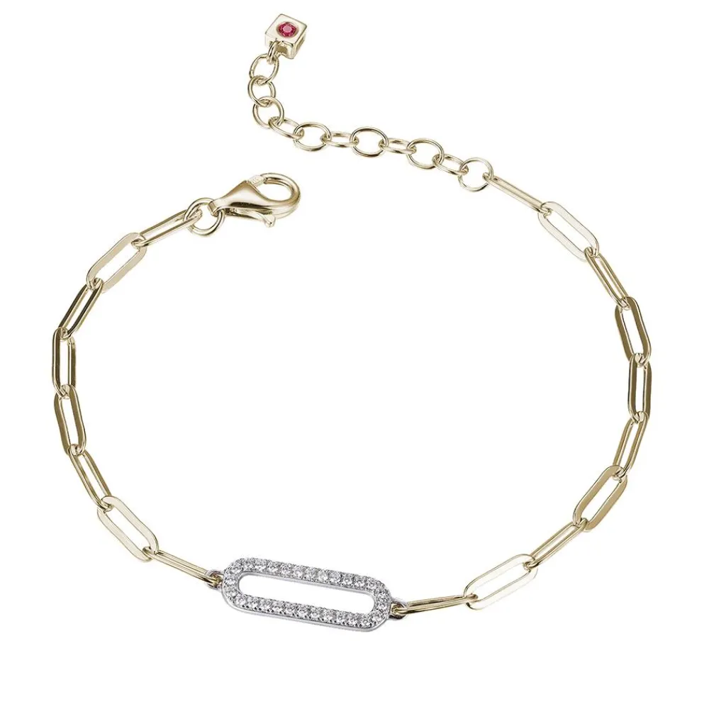 Elle Jewelry Paris 1901 B10167YWZ- Paperclip Bracelets | Silver No Stone Bracelet