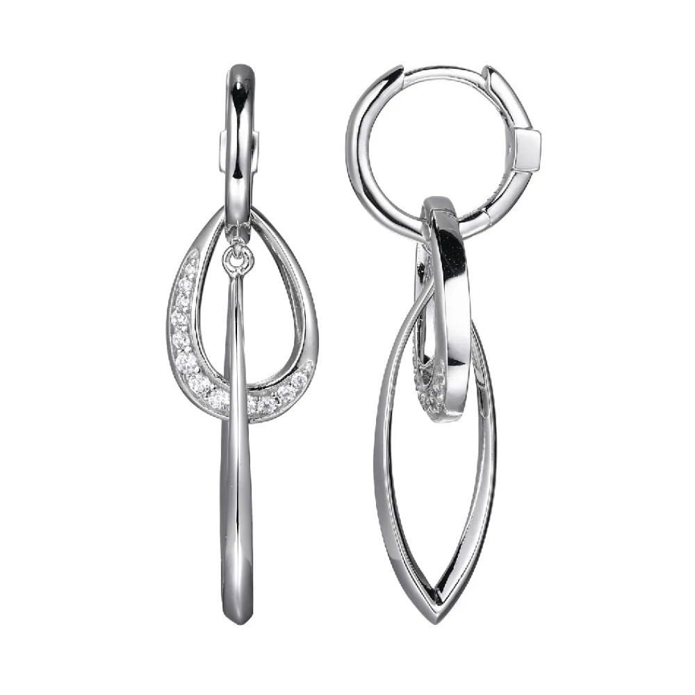 Elle Jewelry Paris 1901 E10272W- Silver With Cz Earrings | Earrings