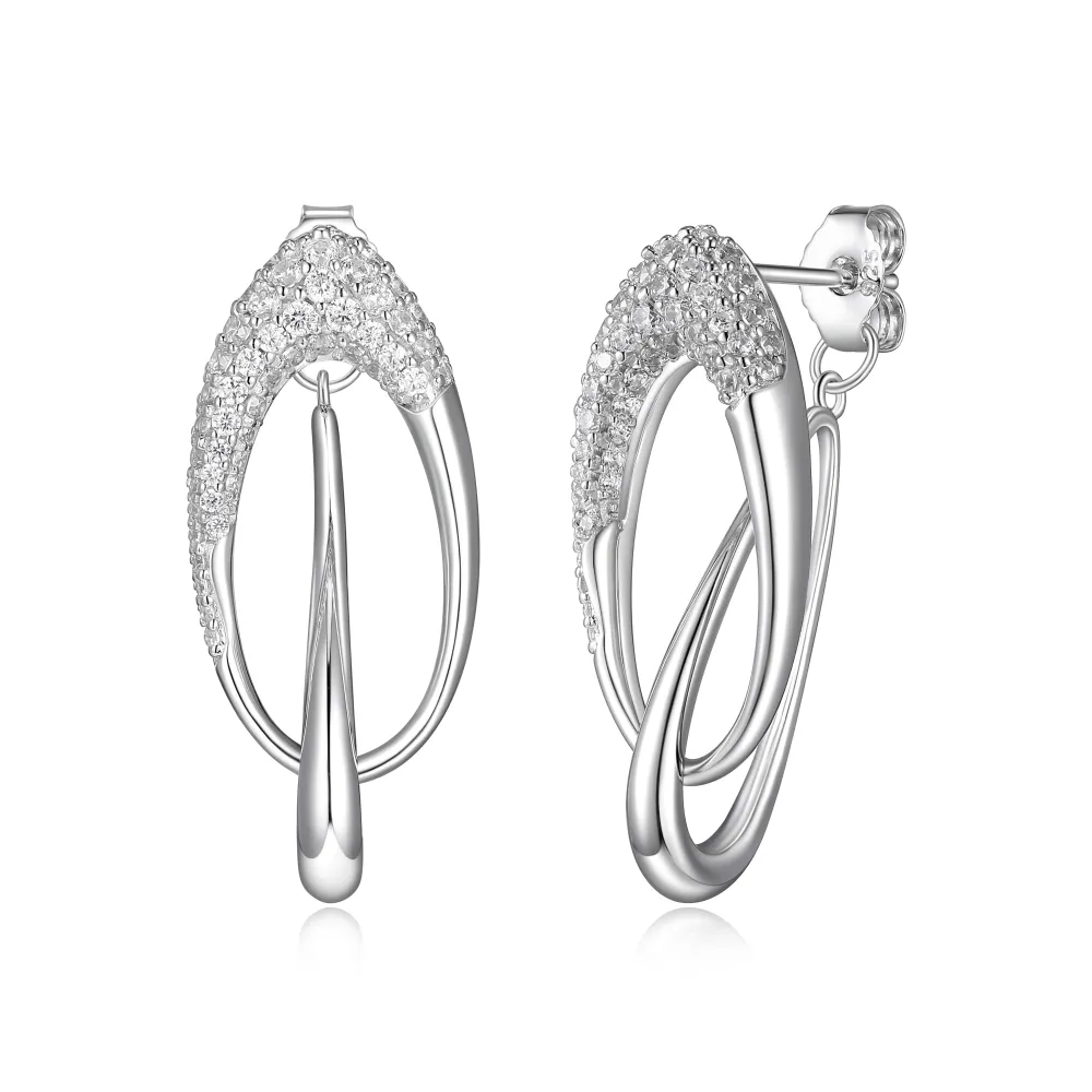 Elle Jewelry Paris 1901 E10267W- Silver With Cz Earrings | Earrings