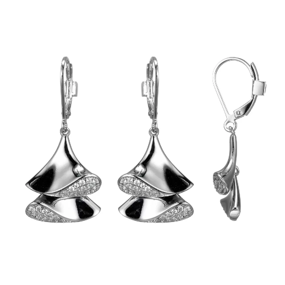 Elle Jewelry Paris 1901 E10290W- Silver With Cz Earrings | Earrings