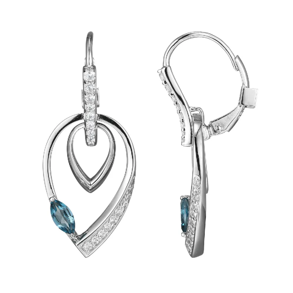 Elle Jewelry Paris 1901 E10271WT- Stone Earring | Silver With Cz Earrings