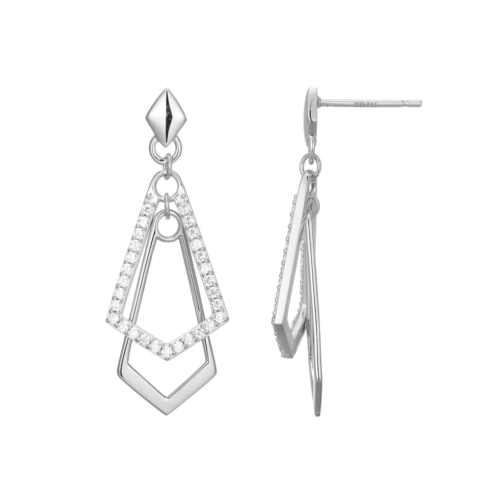 Elle Jewelry Paris 1901 LE0119- Stone Earring | Silver With Cz Earrings