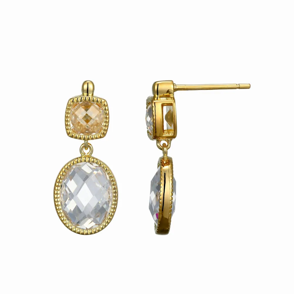 Elle Jewelry Paris 1901 LE0135- Stone Earring | Silver With Cz Earrings