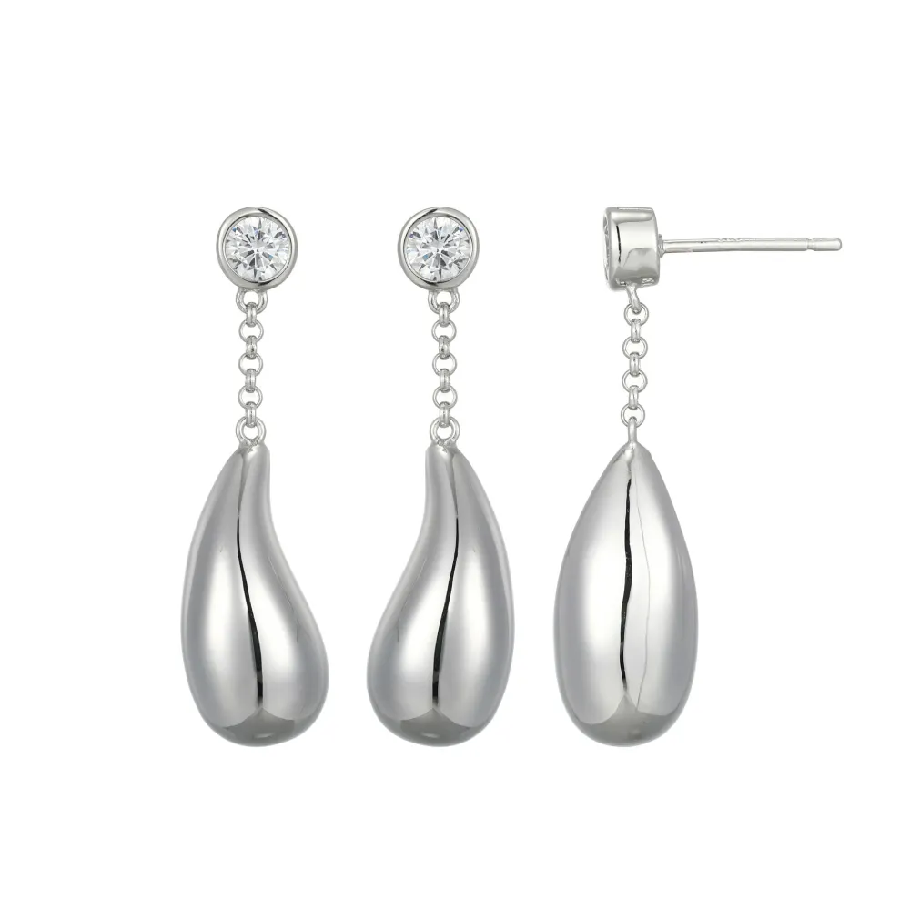 Elle Jewelry Paris 1901 LE0128- Stone Earring | Silver With Cz Earrings