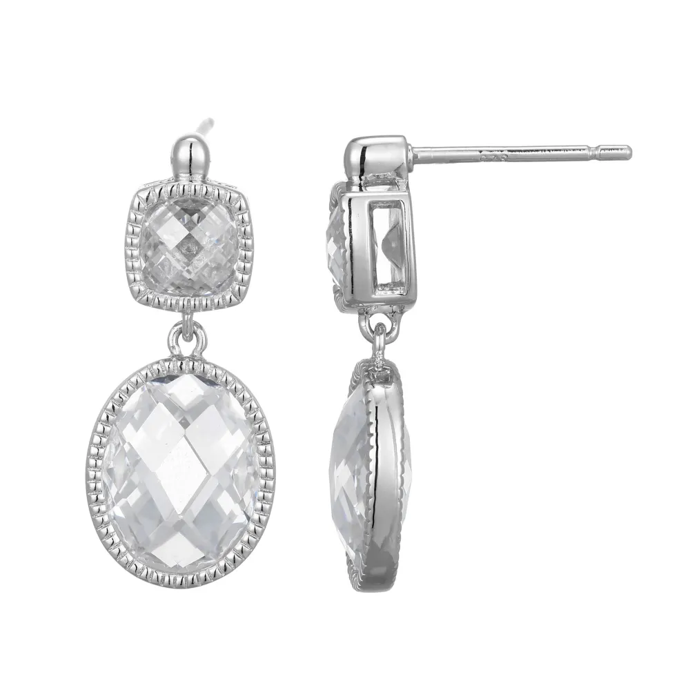 Elle Jewelry Paris 1901 LE0134- Stone Earring | Silver With Cz Earrings