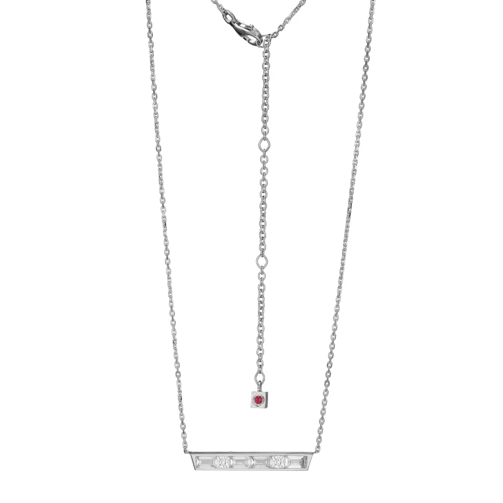 Elle Jewelry Paris 1901 LN0062- Stone Necklace | Silver With Cz Necklaces