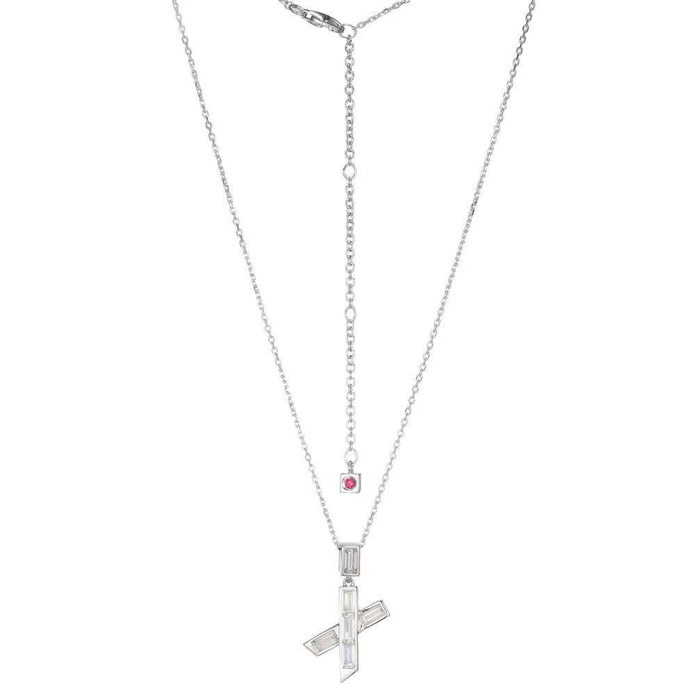 Elle Jewelry Paris 1901 LN0064- Stone Necklace | Silver With Cz Necklaces