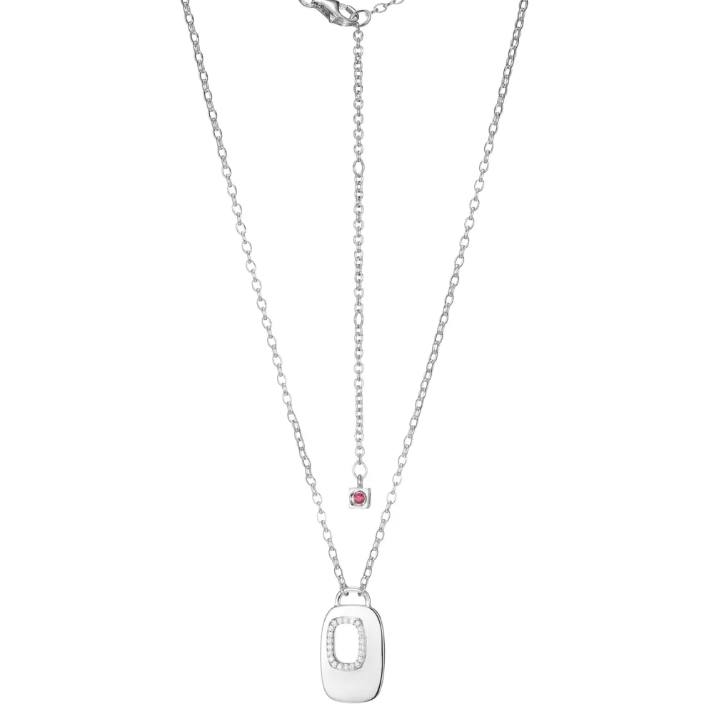 Elle Jewelry Paris 1901 LN0085- Stone Necklace | Silver With Cz Necklaces