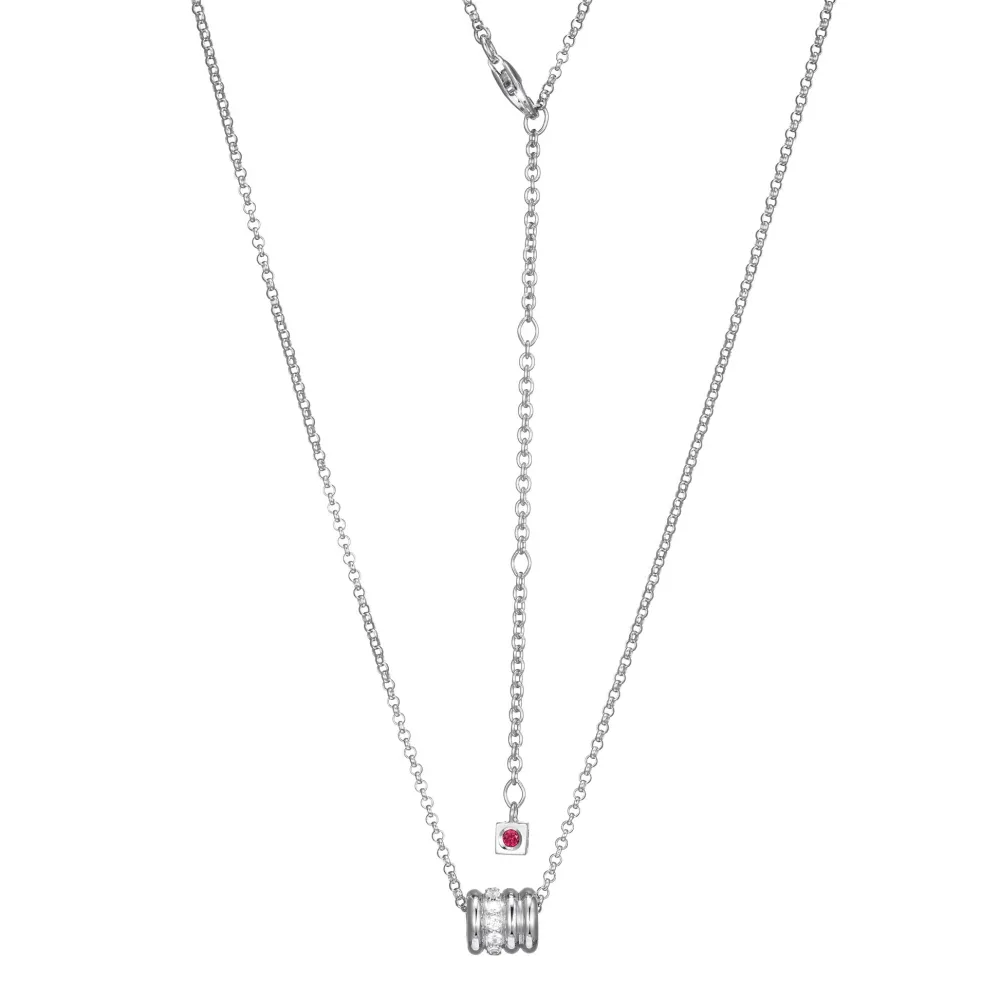 Elle Jewelry Paris 1901 LN0108- Stone Necklace | Silver With Cz Necklaces