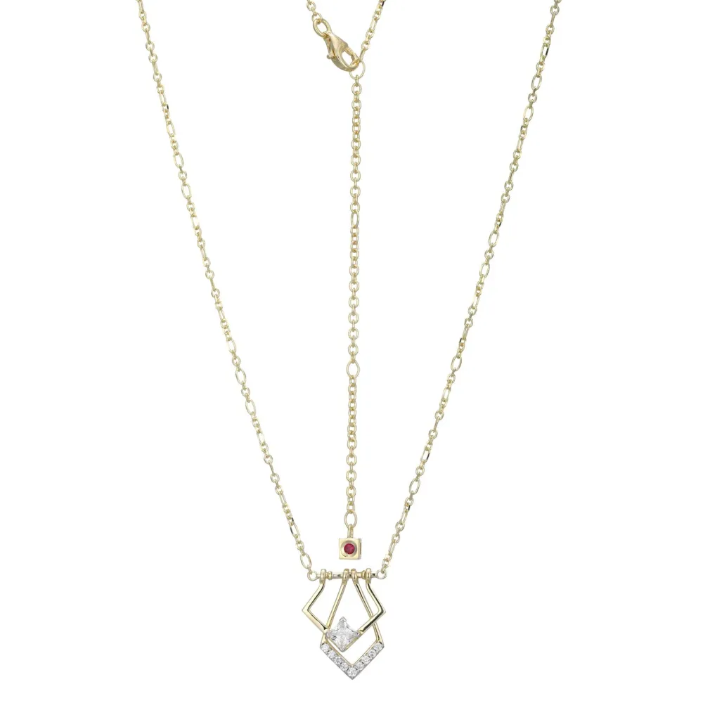 Elle Jewelry Paris 1901 LN0122- Stone Necklace | Silver With Cz Necklaces