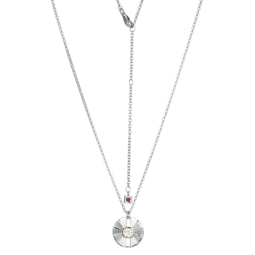 Elle Jewelry Paris 1901 LN0124- Stone Necklace | Silver With Cz Necklaces