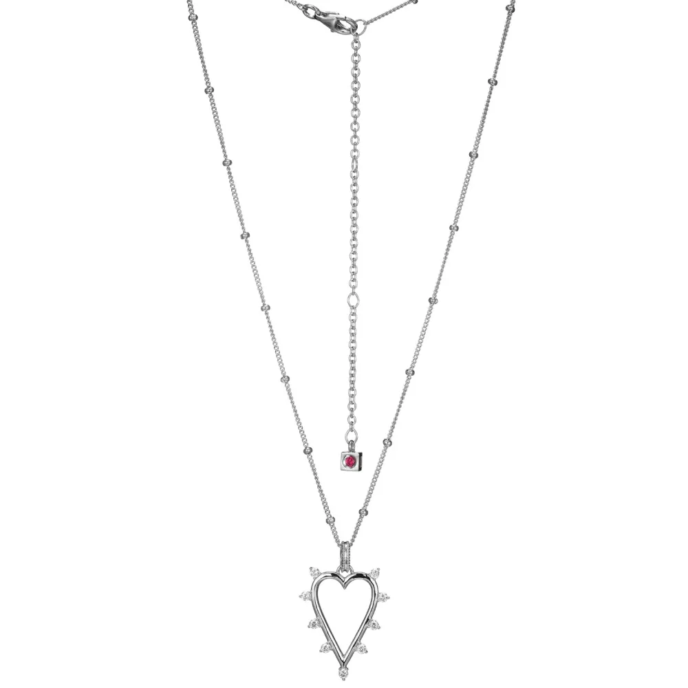 Elle Jewelry Paris 1901 LN0125- Stone Necklace | Silver With Cz Necklaces