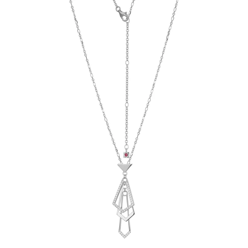 Elle Jewelry Paris 1901 LN0119- Stone Necklace | Silver With Cz Necklaces