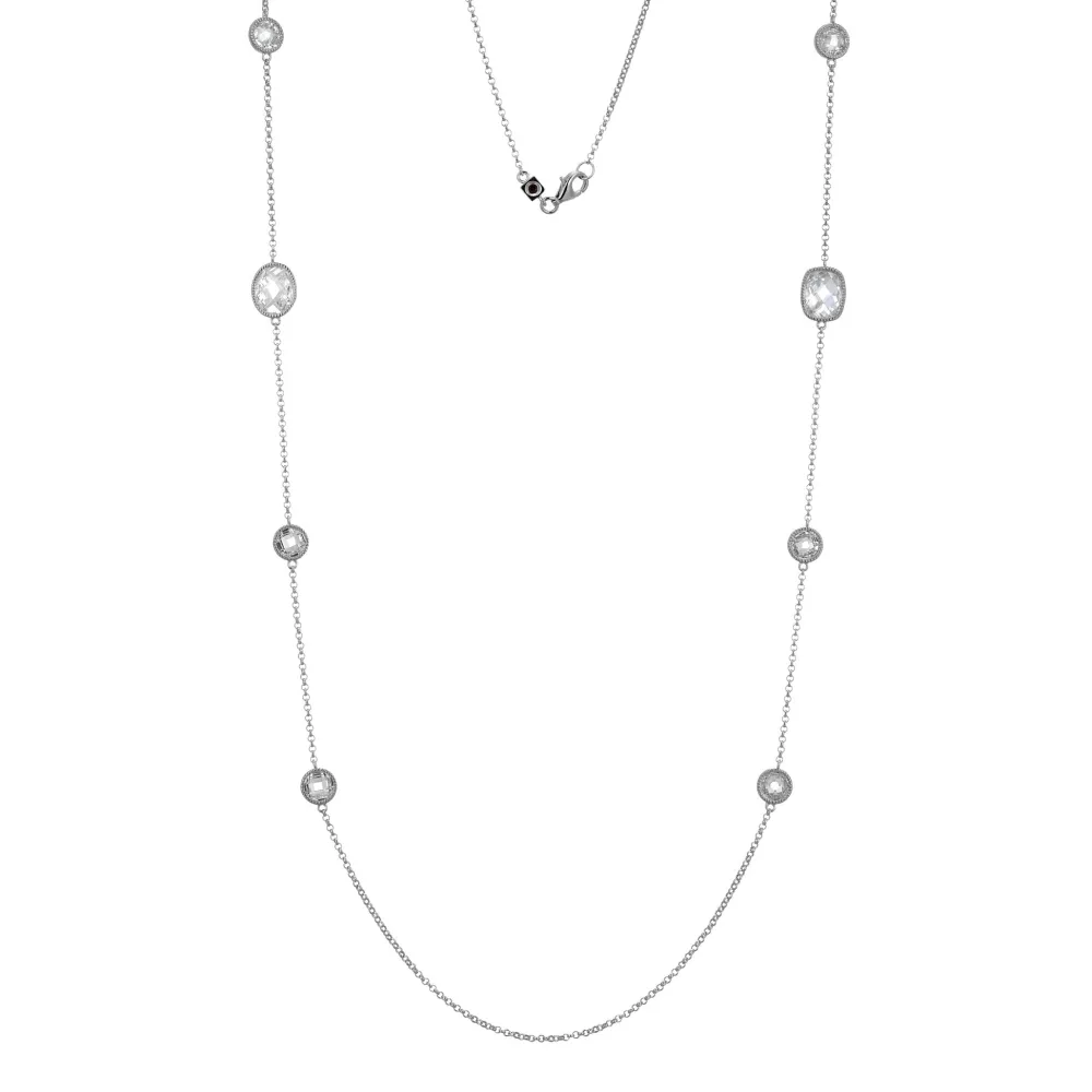 Elle Jewelry Paris 1901 LN0138- Stone Necklace | Silver With Cz Necklaces