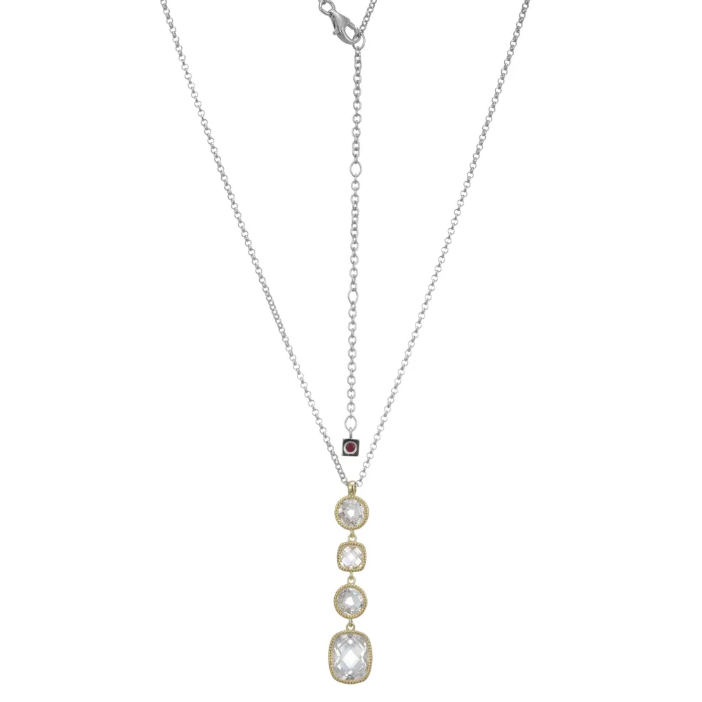 Elle Jewelry Paris 1901 LN0137- Stone Necklace | Silver With Cz Necklaces