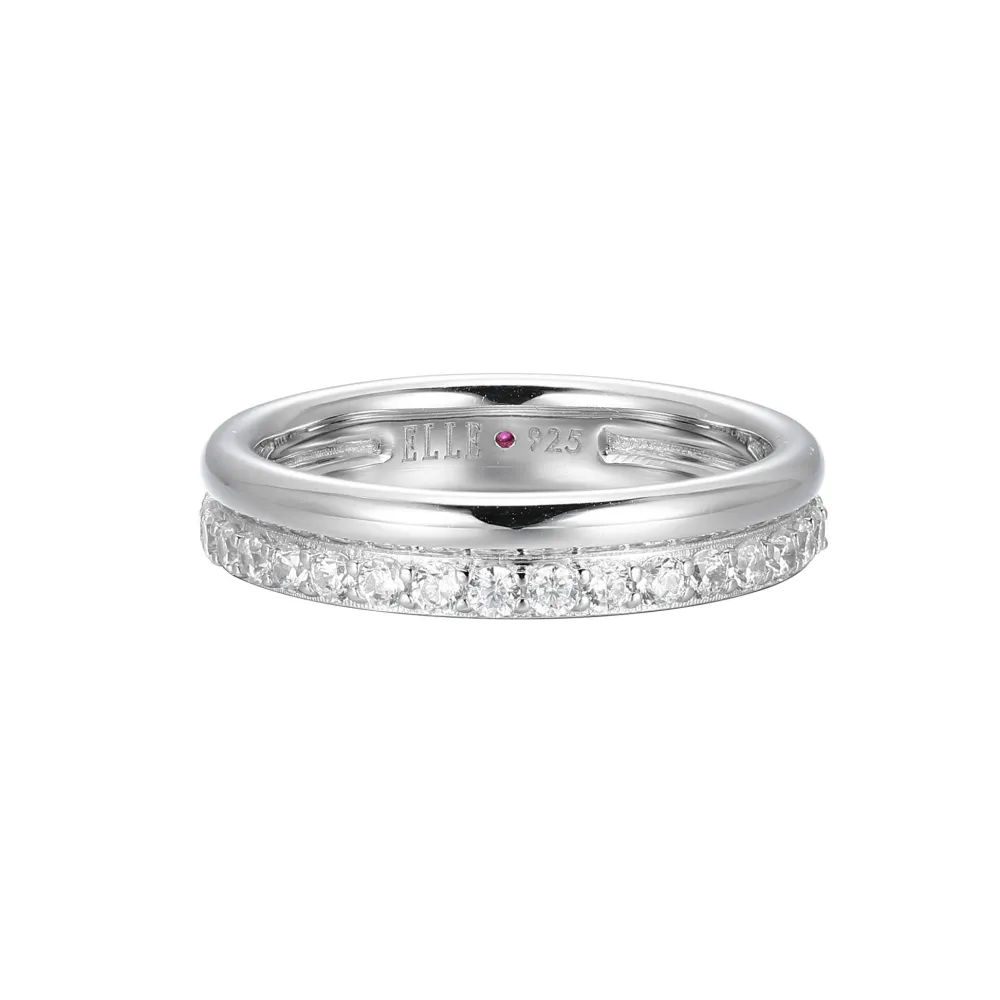 Elle Jewelry Paris 1901 LR0106- Stone Ring | Silver With Cz Rings