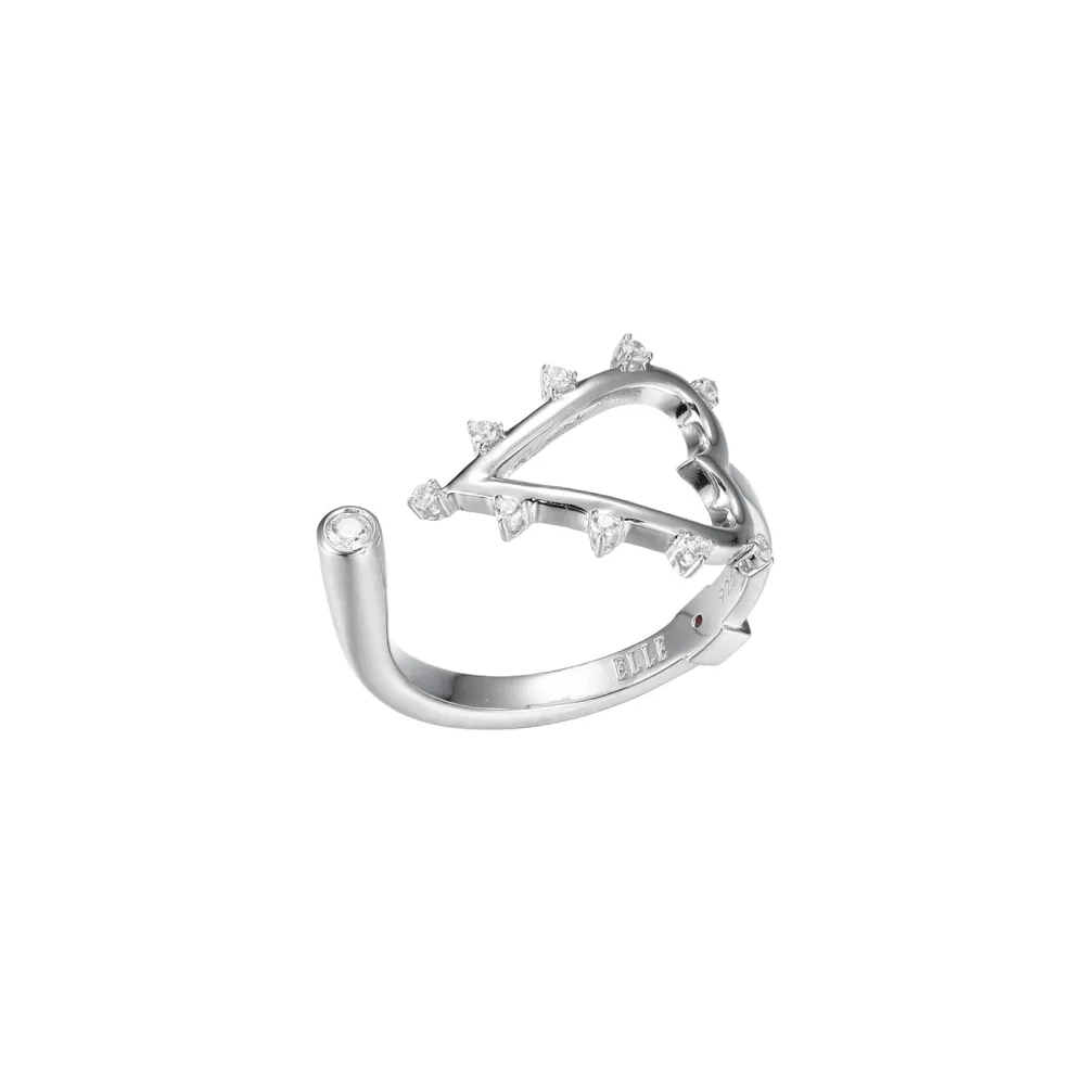 Elle Jewelry Paris 1901 LR0125- Stone Ring | Silver With Cz Rings