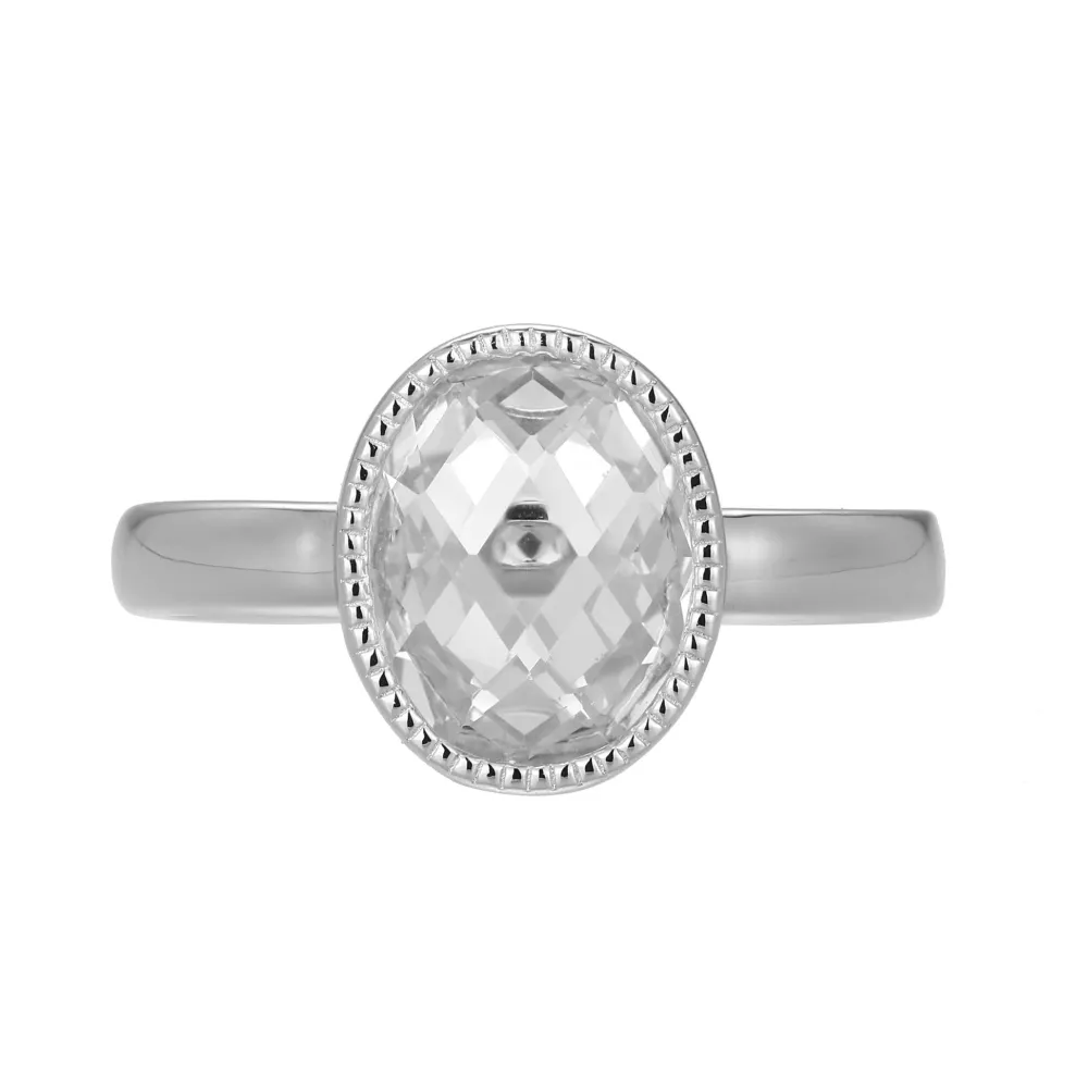 Elle Jewelry Paris 1901 LR0134- Stone Ring | Silver With Cz Rings