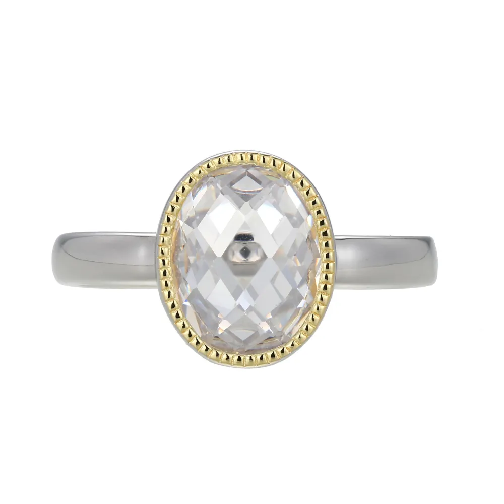 Elle Jewelry Paris 1901 LR0135- Stone Ring | Silver With Cz Rings