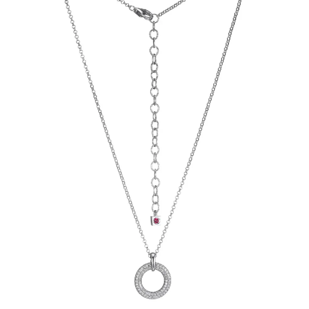 Elle Jewelry Paris 1901 N10293- Silver With Cz Necklaces | Necklaces