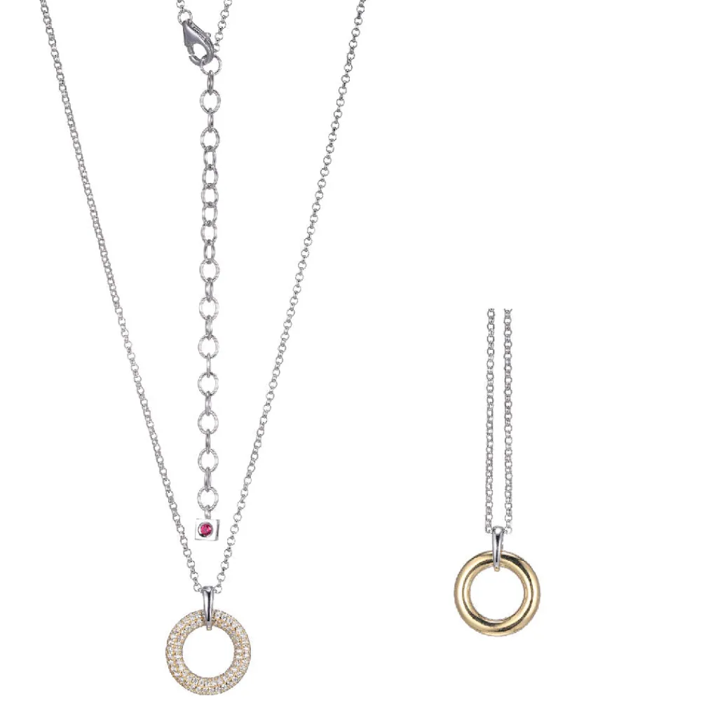 Elle Jewelry Paris 1901 N10294- Silver With Cz Necklaces | Necklaces