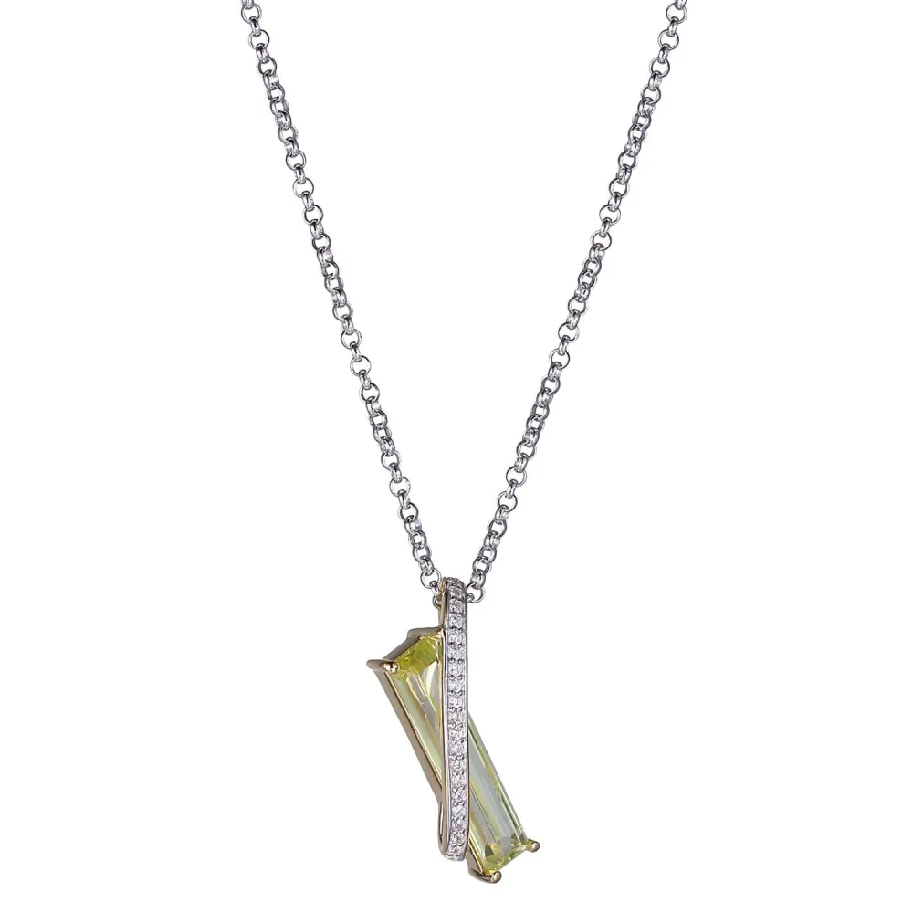 Elle Jewelry Paris 1901 N0893- Stone Necklace | Silver With Cz Necklaces