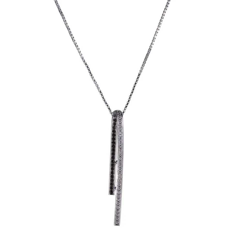 Elle Jewelry Paris 1901 N0829- Stone Necklace | Silver With Cz Necklaces