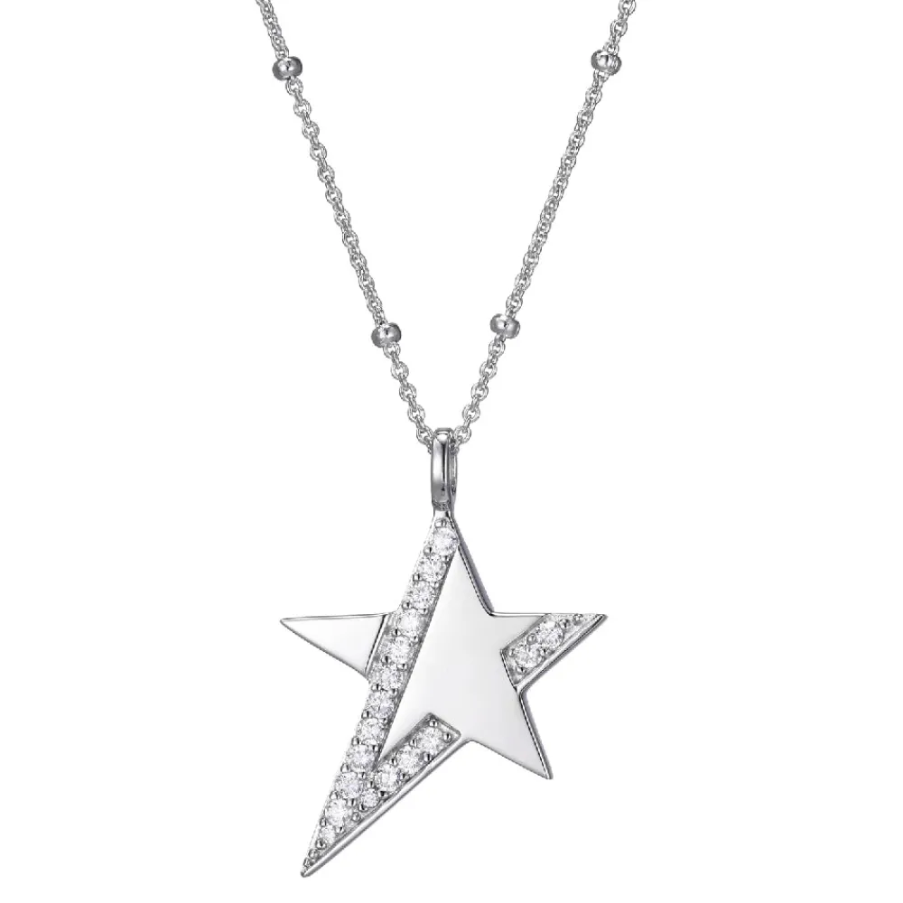 Elle Jewelry Paris 1901 N10330S- Silver With Cz Necklaces | Necklaces