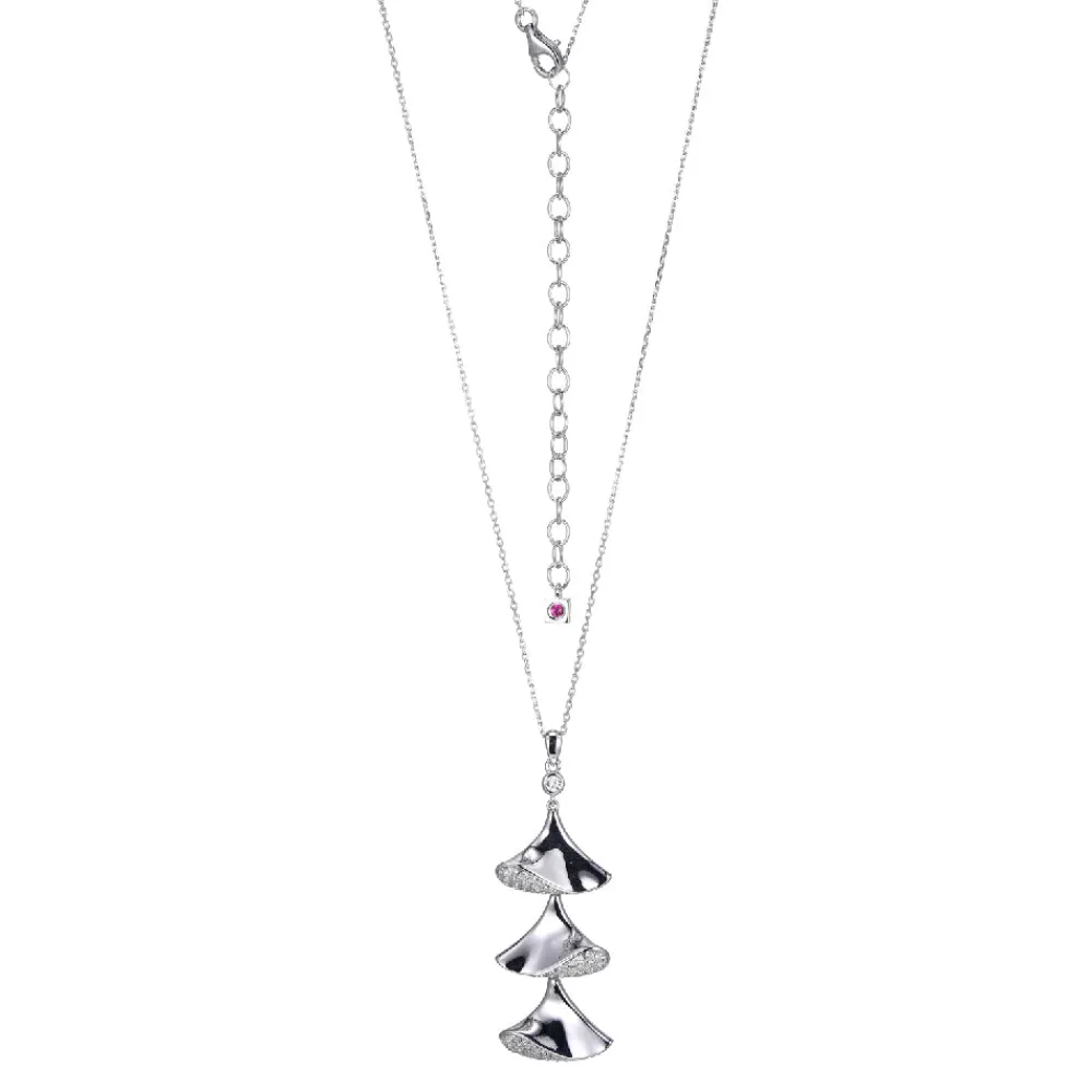 Elle Jewelry Paris 1901 N10291W- Silver With Cz Necklaces | Necklaces