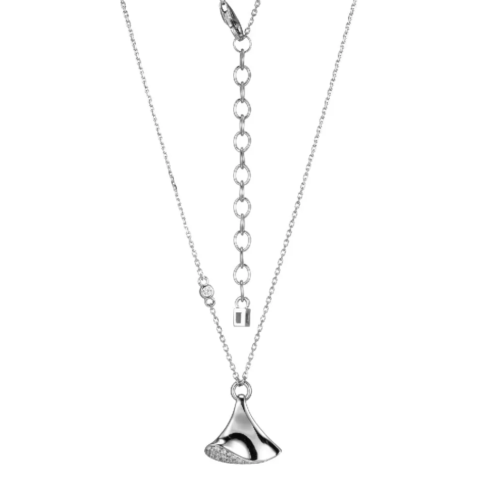 Elle Jewelry Paris 1901 N10289W- Silver With Cz Necklaces | Necklaces