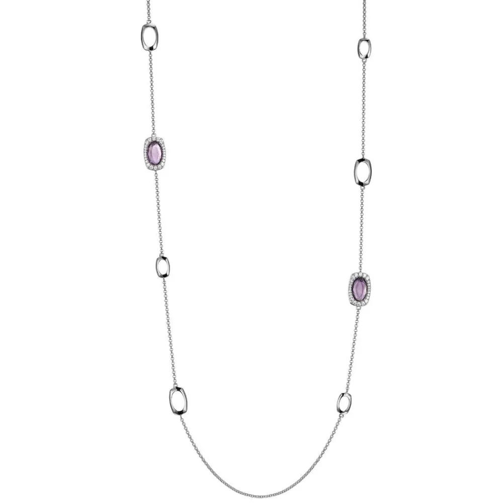 Elle Jewelry Paris 1901 N10215WAM36- Stone Necklace | Silver With Cz Necklaces