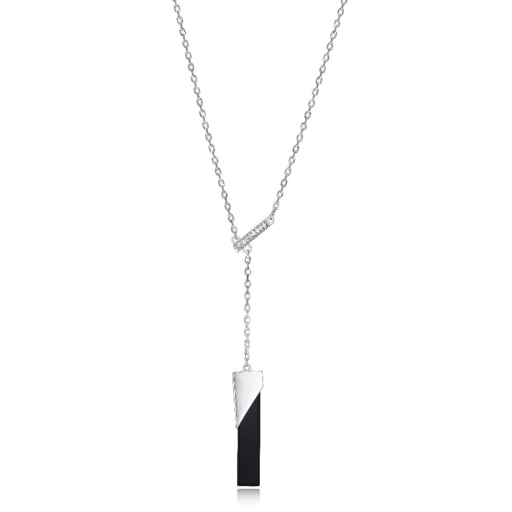 Elle Jewelry Paris 1901 N10226WBX17- Stone Necklace | Silver With Cz Necklaces