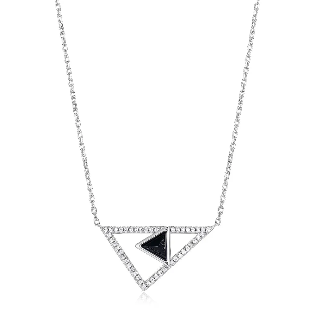 Elle Jewelry Paris 1901 N10225WBX17- Stone Necklace | Silver With Cz Necklaces