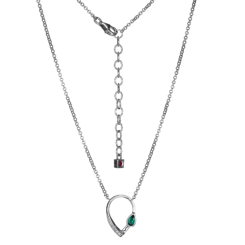 Elle Jewelry Paris 1901 N10270WE- Stone Necklace | Silver With Cz Necklaces