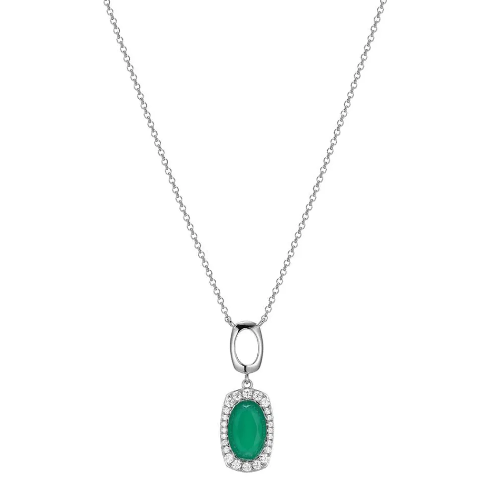 Elle Jewelry Paris 1901 N10215WGC17- Stone Necklace | Silver With Cz Necklaces