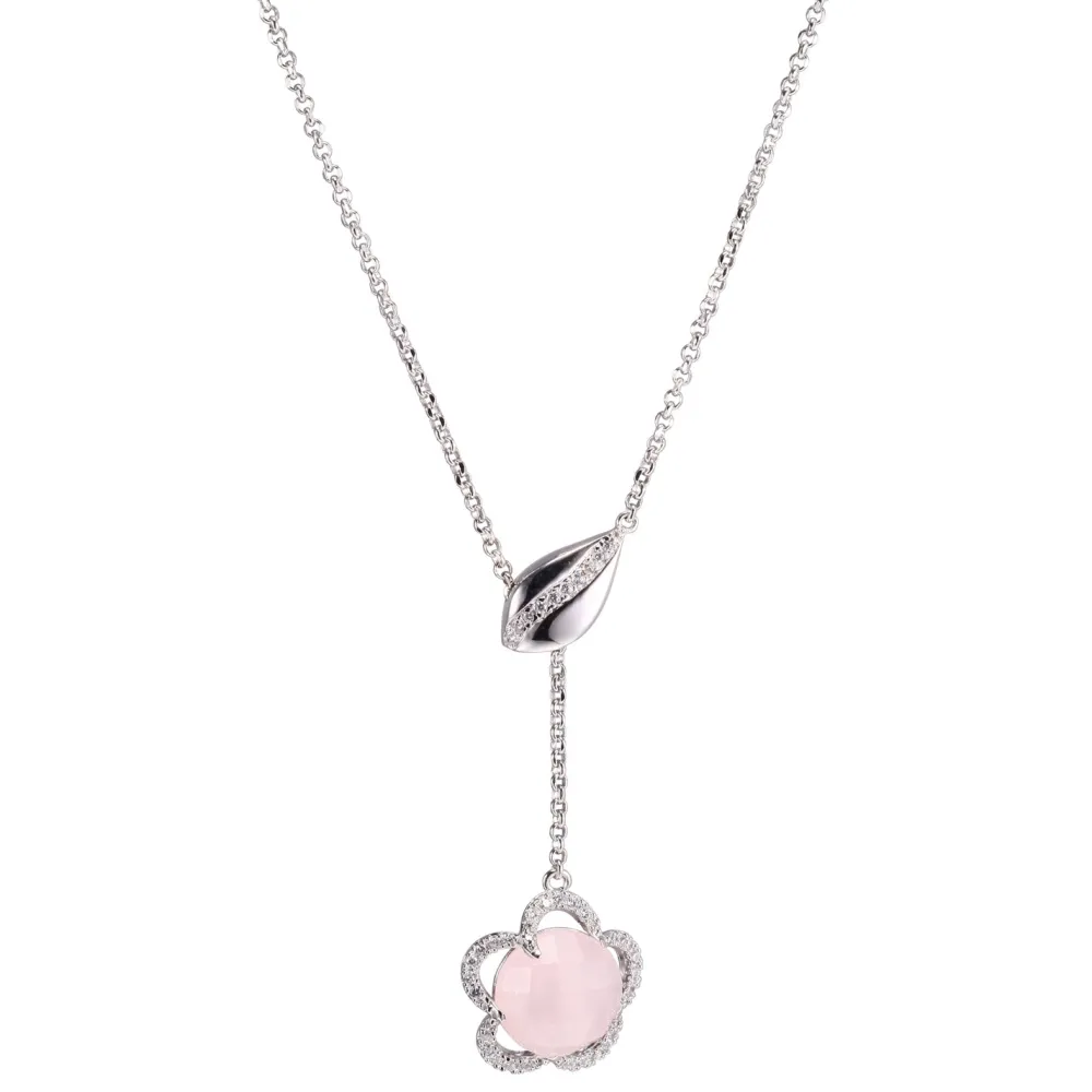 Elle Jewelry Paris 1901 N10117WRQ18- Stone Necklace | Silver With Cz Necklaces