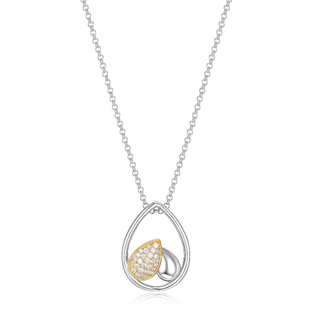 Elle Jewelry Paris 1901 N10223YWZ18- Silver With Cz Necklaces | Necklaces