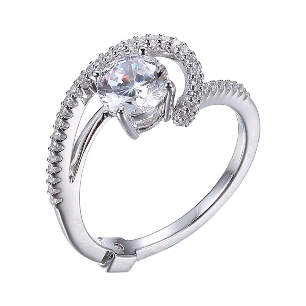 Elle Jewelry Paris 1901 R0431- Silver With Cz Rings