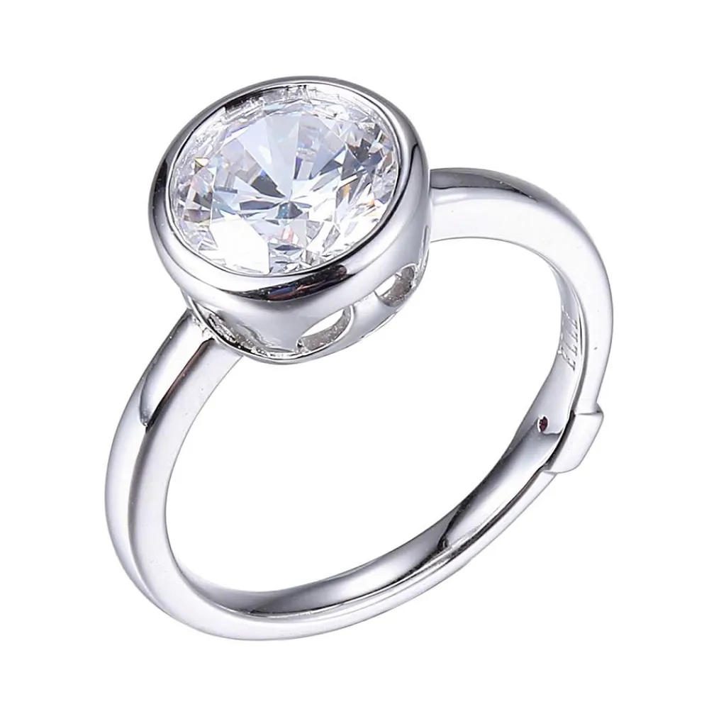 Elle Jewelry Paris 1901 R0410- Silver With Cz Rings