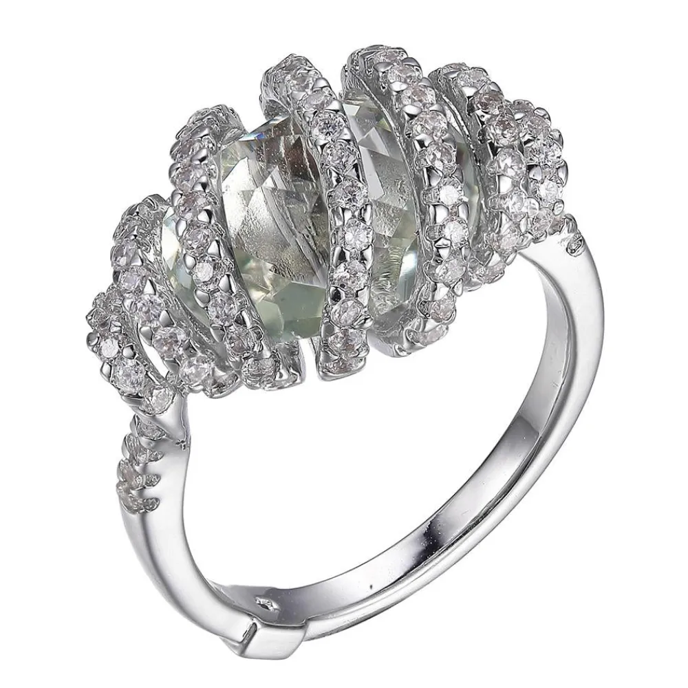 Elle Jewelry Paris 1901 R0369- Silver With Cz Rings