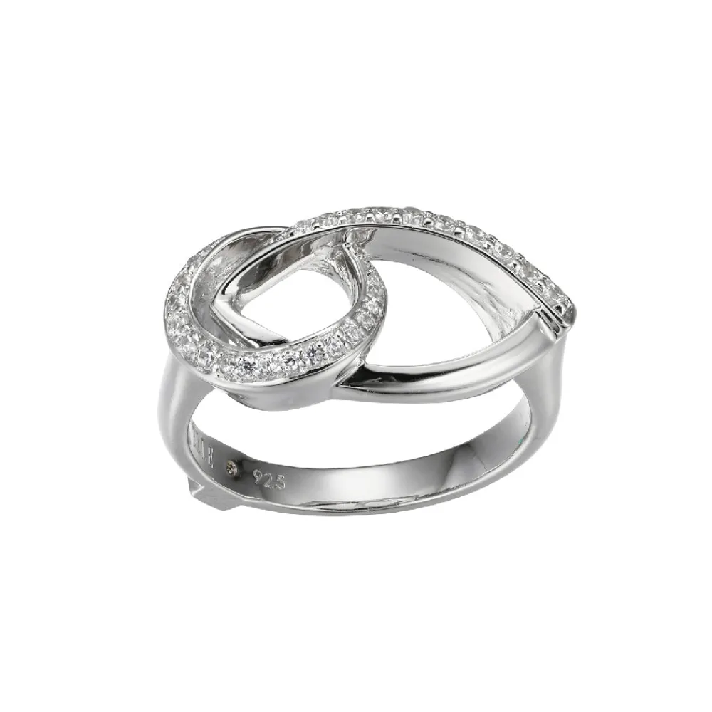 Elle Jewelry Paris 1901 R10272W- Silver No Stone Rings | Silver With Cz Rings