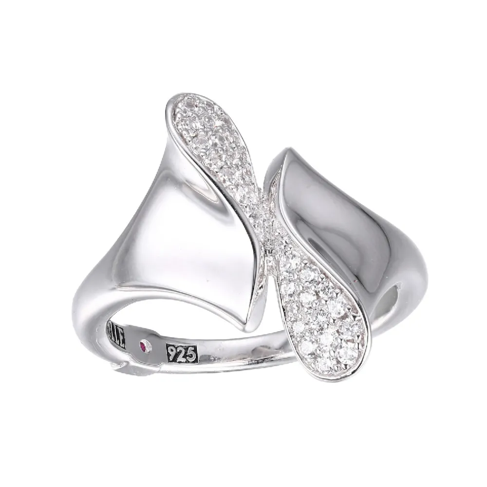 Elle Jewelry Paris 1901 R10290W- Silver No Stone Rings | Silver With Cz Rings