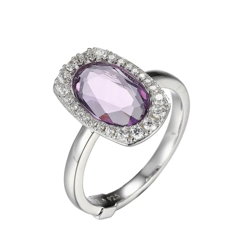 Elle Jewelry Paris 1901 R10215WAM- Stone Ring | Silver With Cz Rings